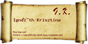 Ignáth Krisztina névjegykártya